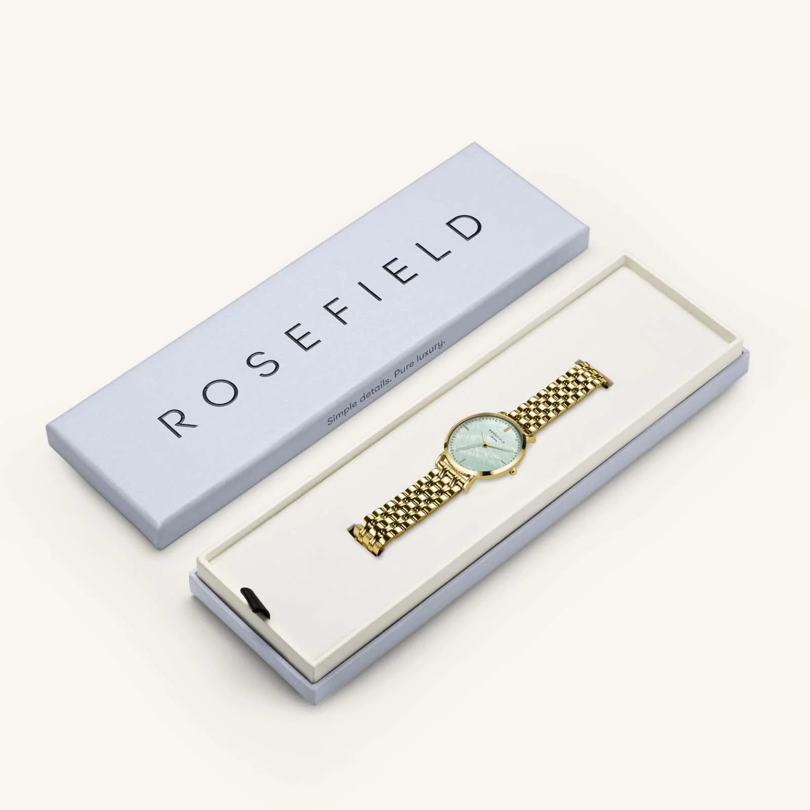 Rosefield Rosefield Upper East Side UGGSG-U37 кварцевые женские часы часы крупный план бирюзовый циферблата