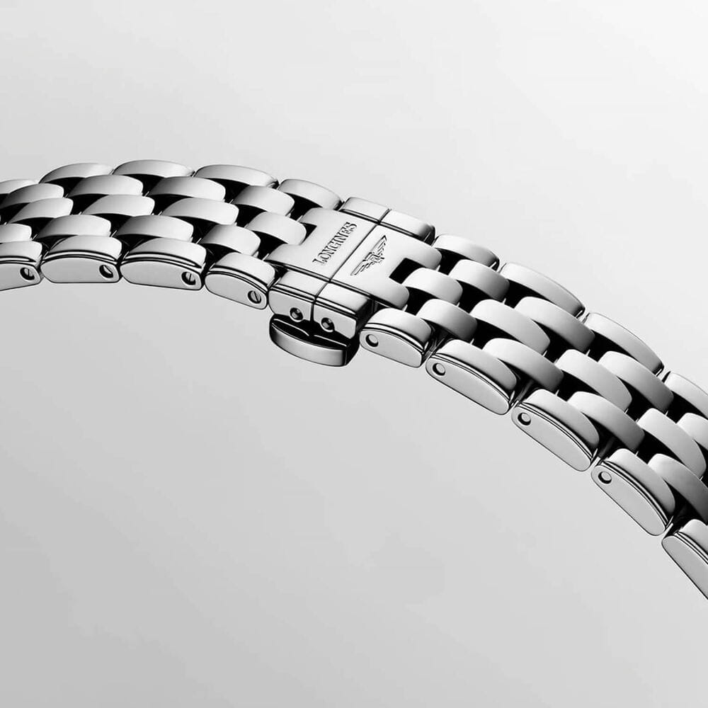 Longines Longines Flagship L4.374.4.17.6 механические женские часы часы крупный план белый циферблата