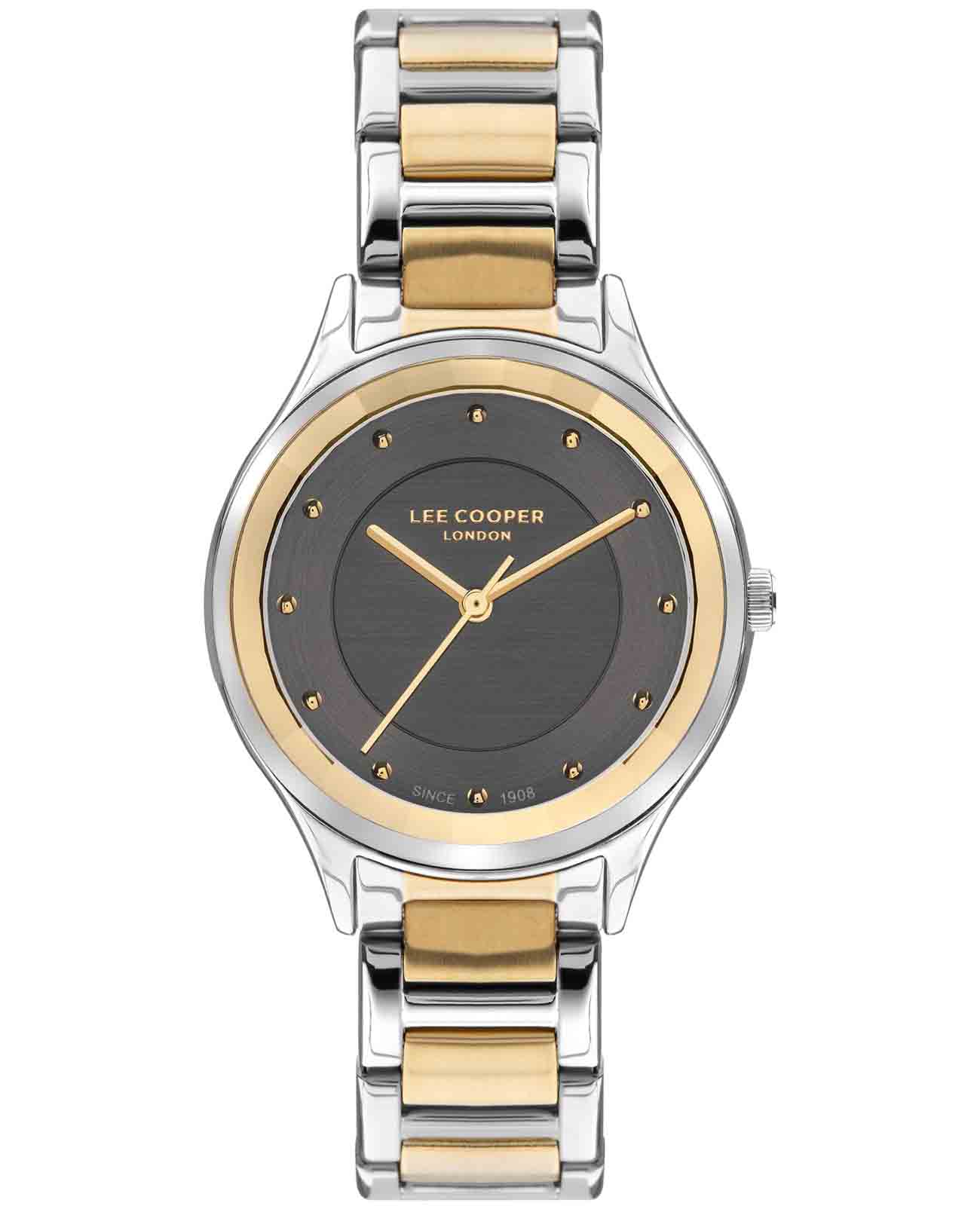 Lee Cooper Lee Cooper LC07460.260  LC07460.260 кварцевые женские часы серый циферблат, браслет нержавеющая сталь с ip-покрытием — вид спереди