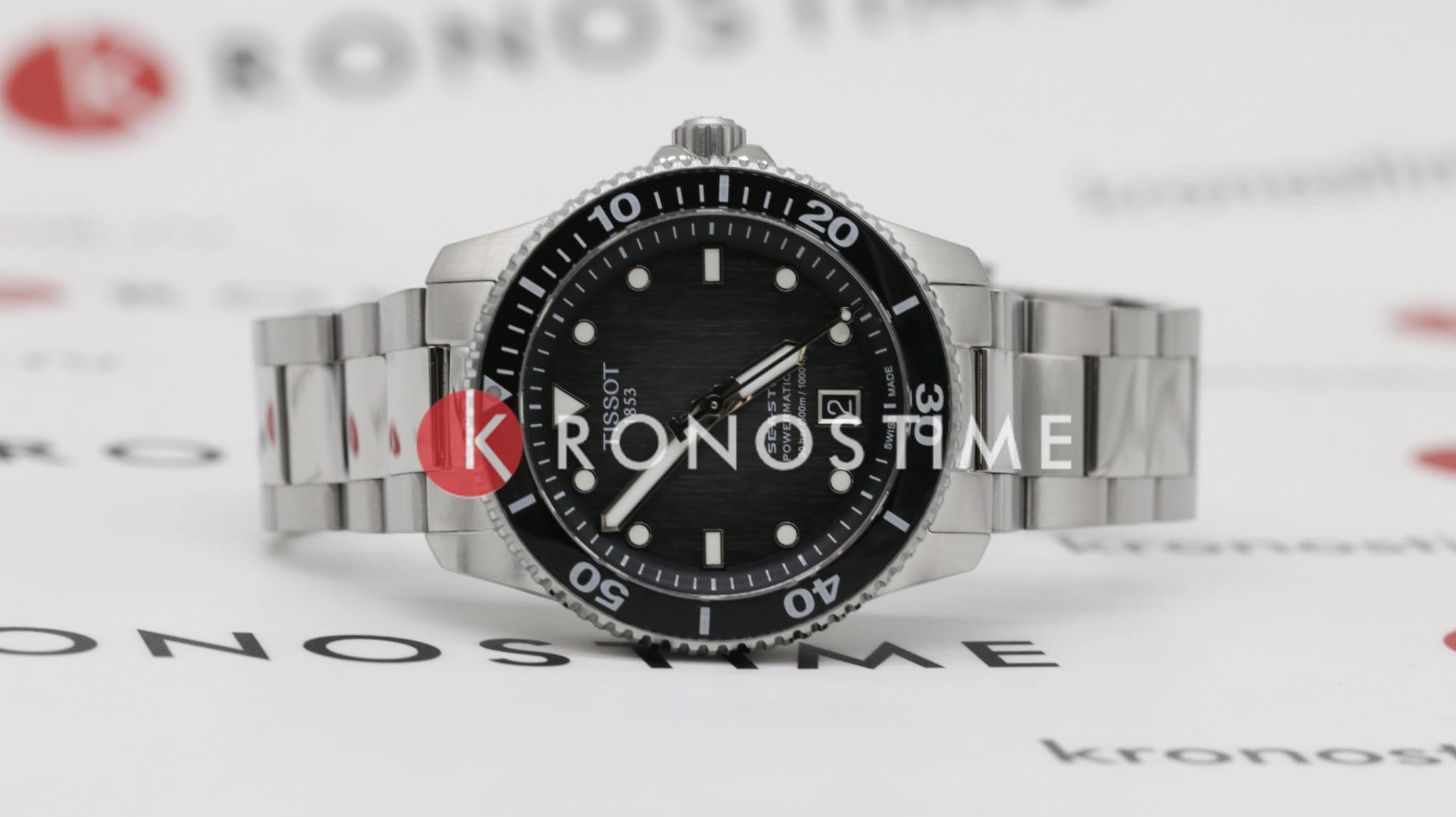 Tissot Tissot Seastar 1000 Powermatic 80 T120.807.11.051.00 механические мужские часы часы крупный план черный циферблата