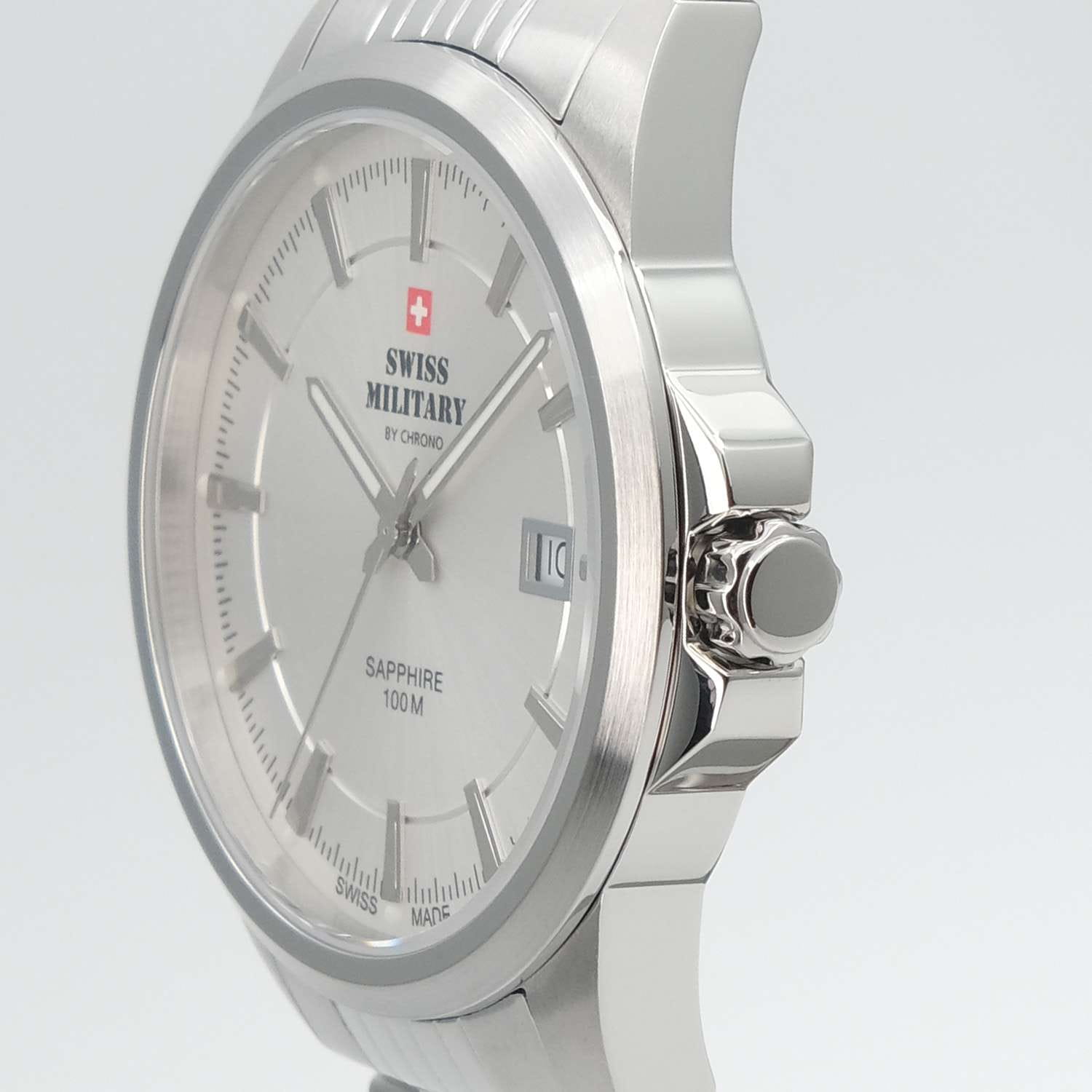 Swiss Military by Chrono Swiss Military by Chrono Classic SM34104.02,  швейцария мужские часы на браслете нержавеющая сталь боковой вид