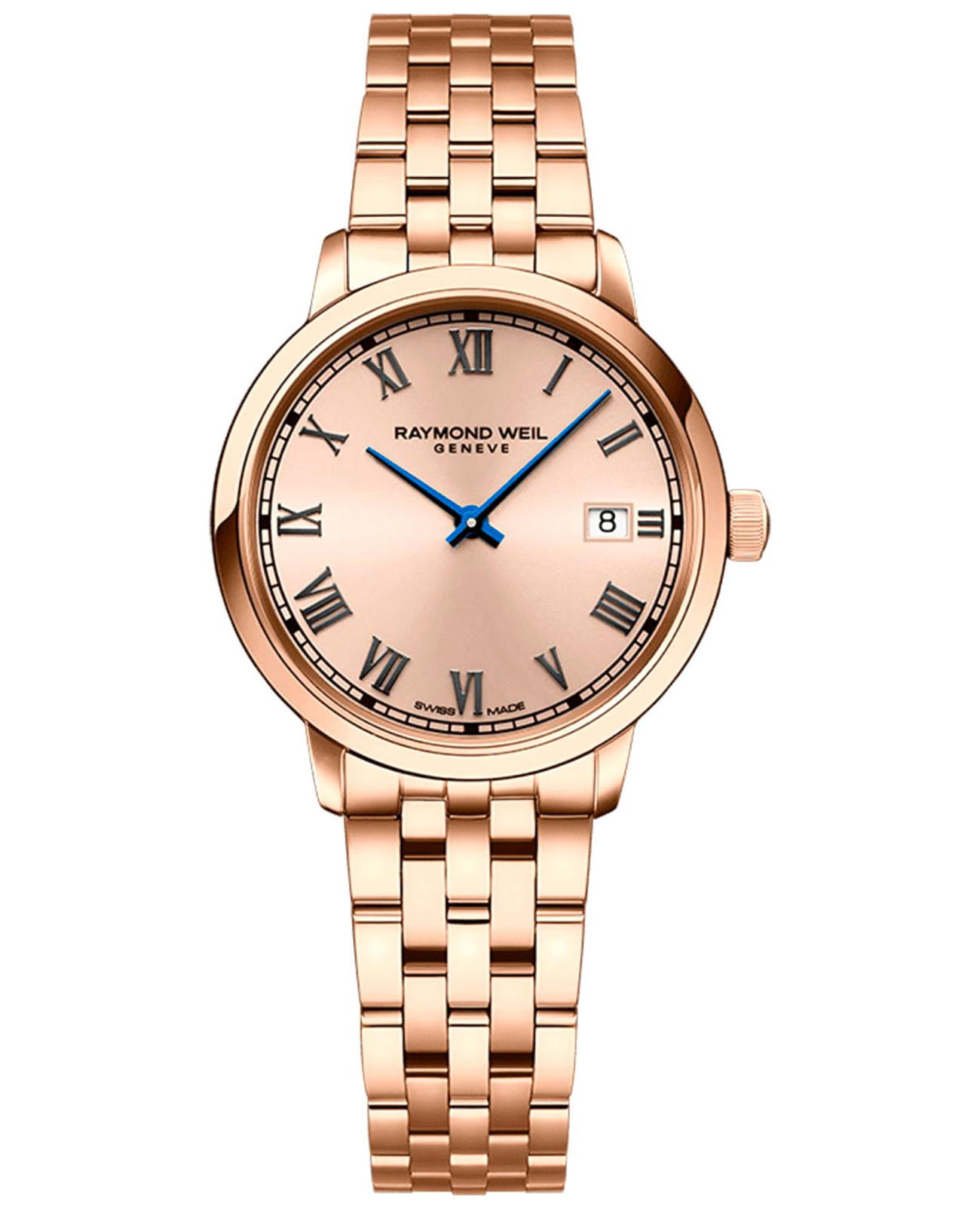 Raymond Weil Raymond Weil Toccata 5985-P5-00859  5985-P5-00859 кварцевые женские часы розовый циферблат, браслет нержавеющая сталь с pvd-покрытием — вид спереди