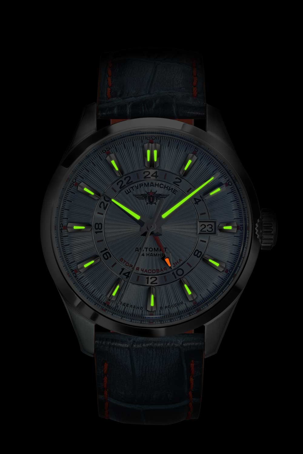 Штурманские Штурманские Открытый космос NH34/1891056, открытый космос россия мужские часы на браслете кожаный боковой вид