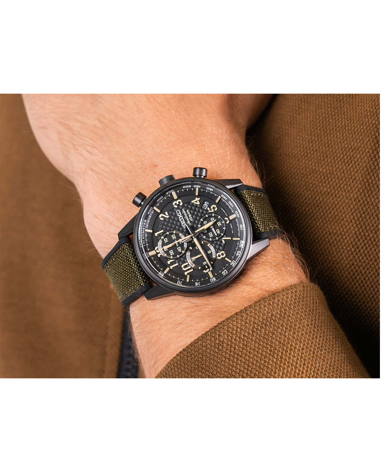 Seiko Seiko Conceptual Series Sports SSB373P1, sports япония мужские часы на браслете нейлон боковой вид