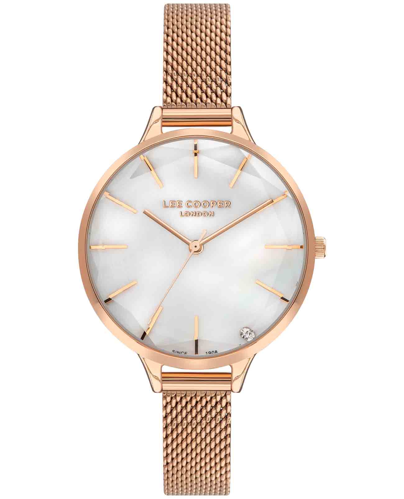 Lee Cooper Lee Cooper LC07433.420  LC07433.420 кварцевые женские часы перламутровый циферблат, браслет нержавеющая сталь с ip-покрытием — вид спереди
