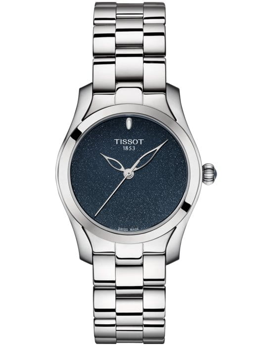 Tissot Tissot T-Wave T112.210.11.041.00 T Wave T1122101104100 кварцевые женские часы синий циферблат, браслет нержавеющая сталь — вид спереди