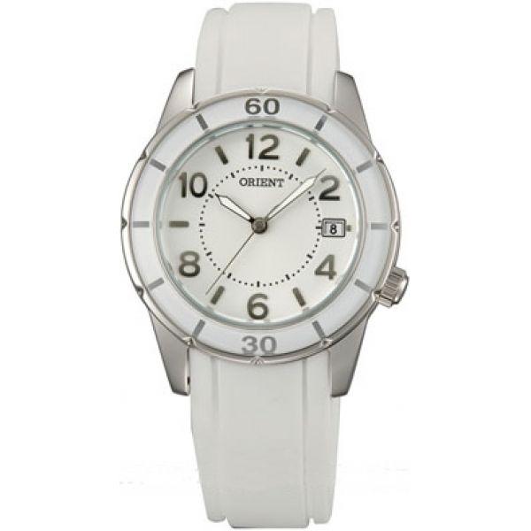 Orient Orient UNF0005W (FUNF0005W)  FUNF0005W  женские часы белый циферблат, браслет  — вид спереди