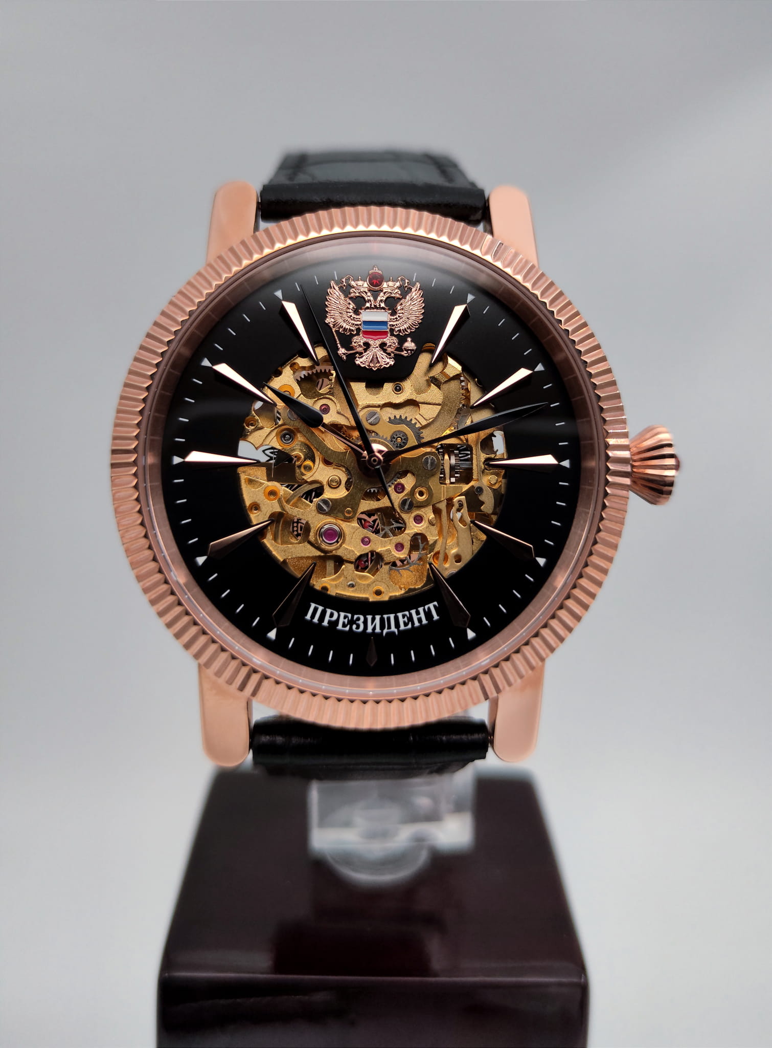 Оригинальные часы Президент Президент 4509151 механические калибр механизма miyota 8n24 общий вид