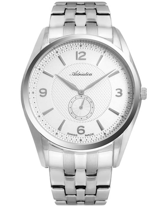 Adriatica Adriatica Premiere A8279.5153Q  A8279.5153Q кварцевые мужские часы белый циферблат, браслет нержавеющая сталь — вид спереди