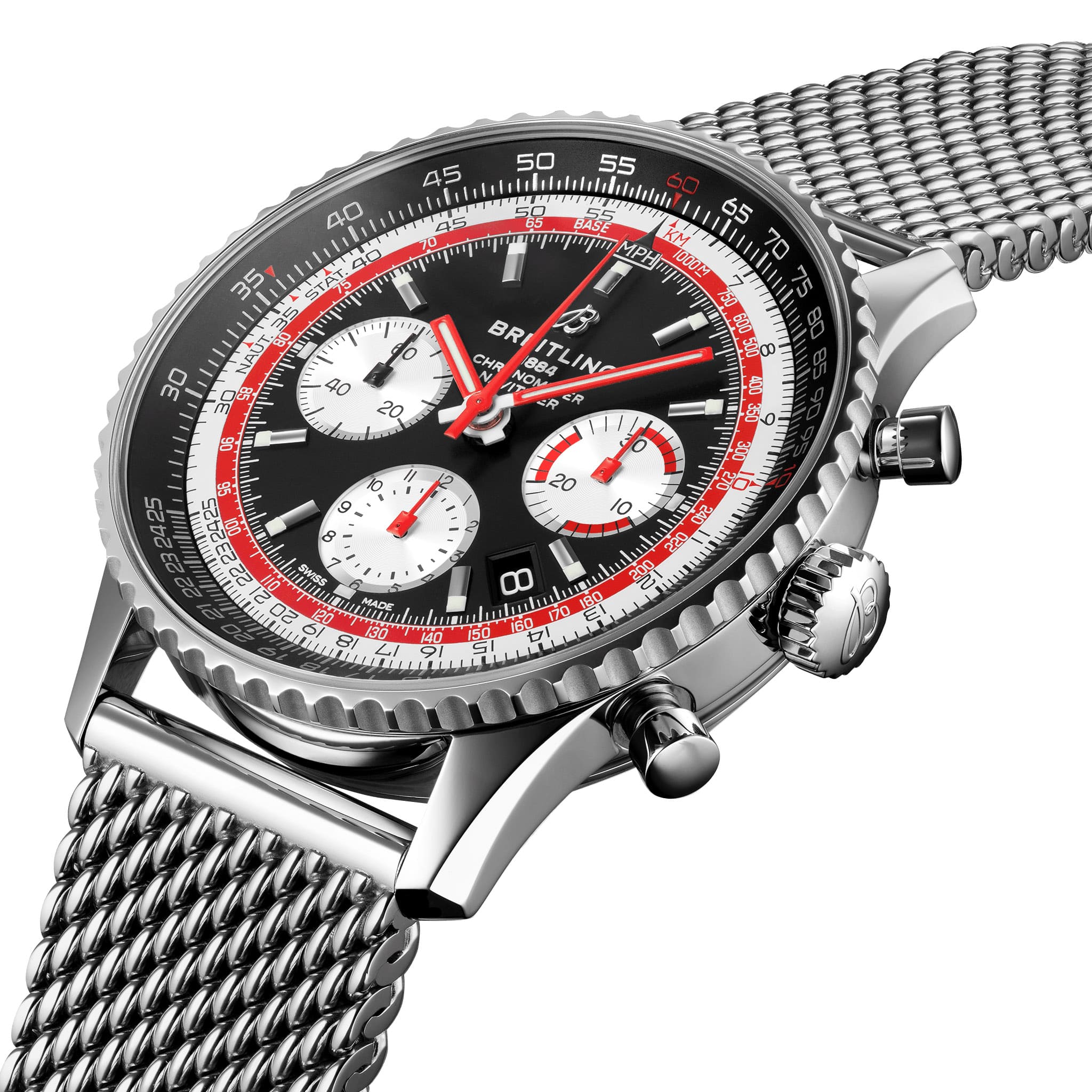 Breitling Breitling Navitimer B01 Chronograph 43 Swissair AB01211B1B1A1 , наручные мужские часы фото под углом