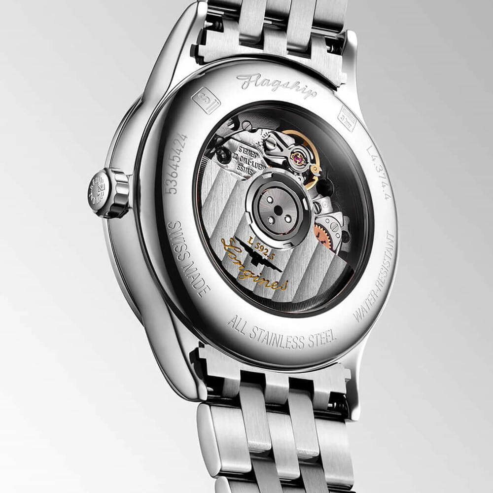 Оригинальные часы Longines Longines Flagship L4.374.4.17.6 механические калибр механизма l592 общий вид