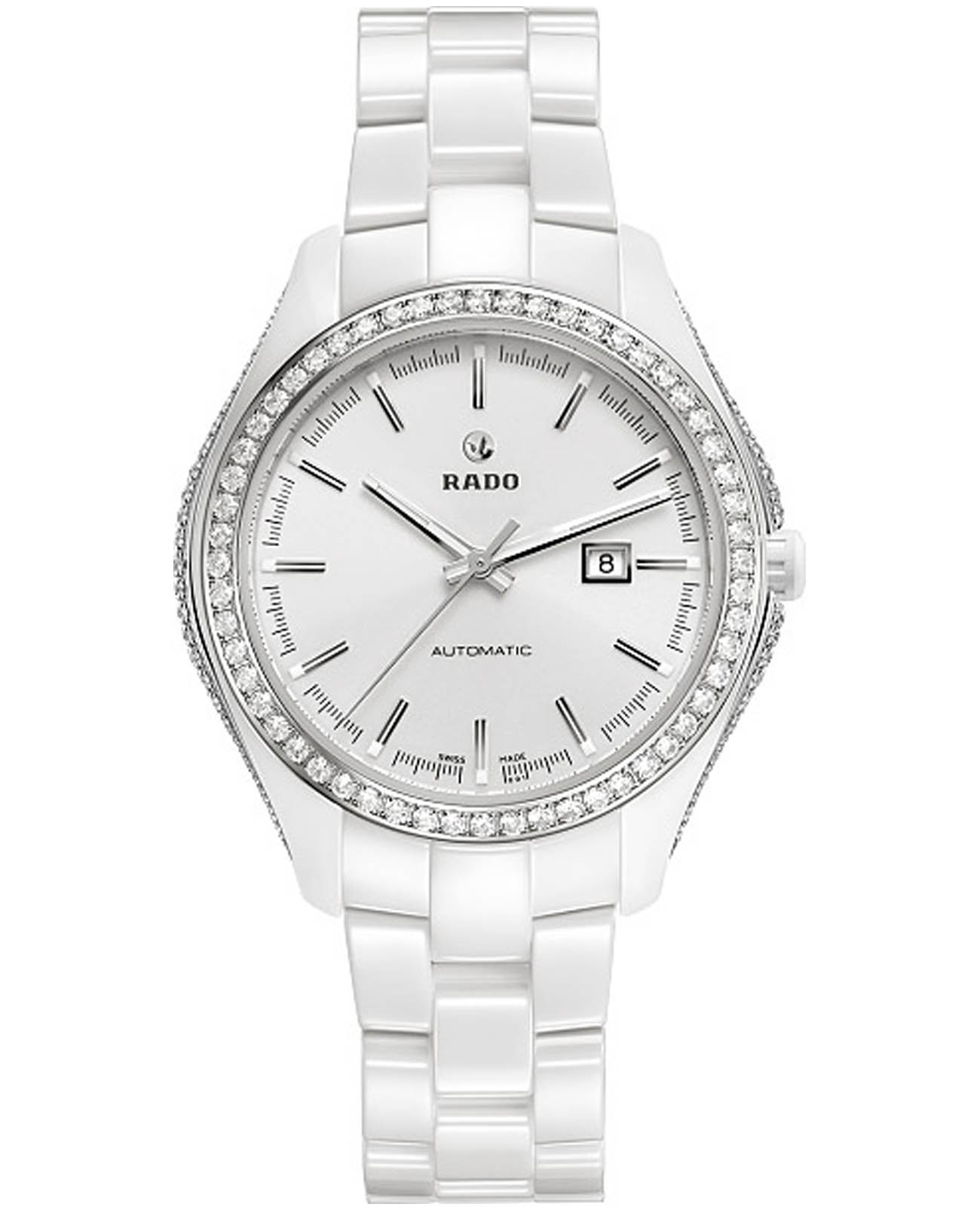Rado Rado Hyperchrome Automatic Diamonds R32483012 Automatic R32483012 механические женские часы белый циферблат, браслет высокотехнологичная керамика — вид спереди