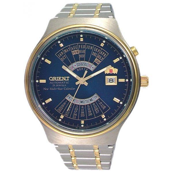 Orient Orient EU00000D (FEU00000D)  FEU00000D механические мужские часы синий циферблат, браслет  — вид спереди