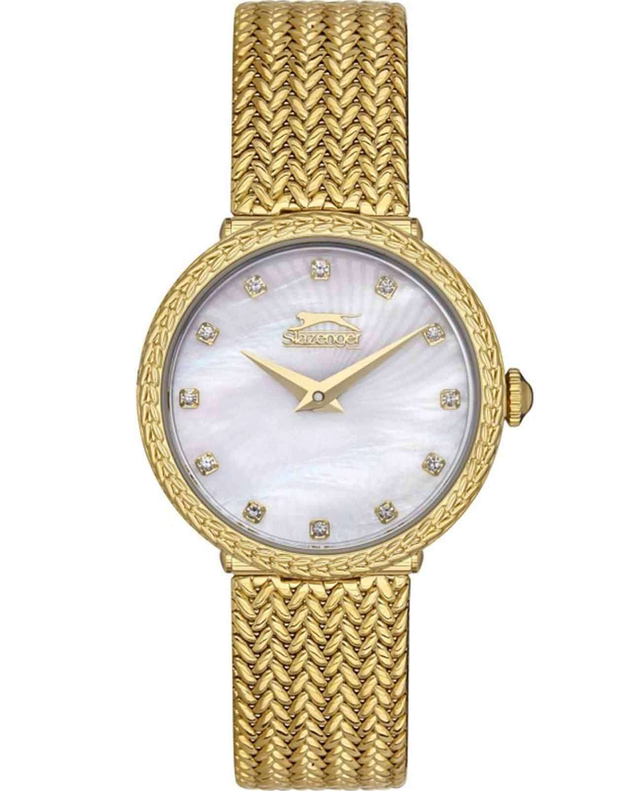 Slazenger Slazenger SL.09.2148.3.04  SL.09.2148.3.04 кварцевые женские часы перламутровый циферблат, браслет суперметалл с ip покрытием — вид спереди