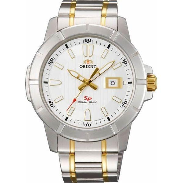 Orient Orient UNE9004W (FUNE9004W)  FUNE9004W  мужские часы белый циферблат, браслет  — вид спереди