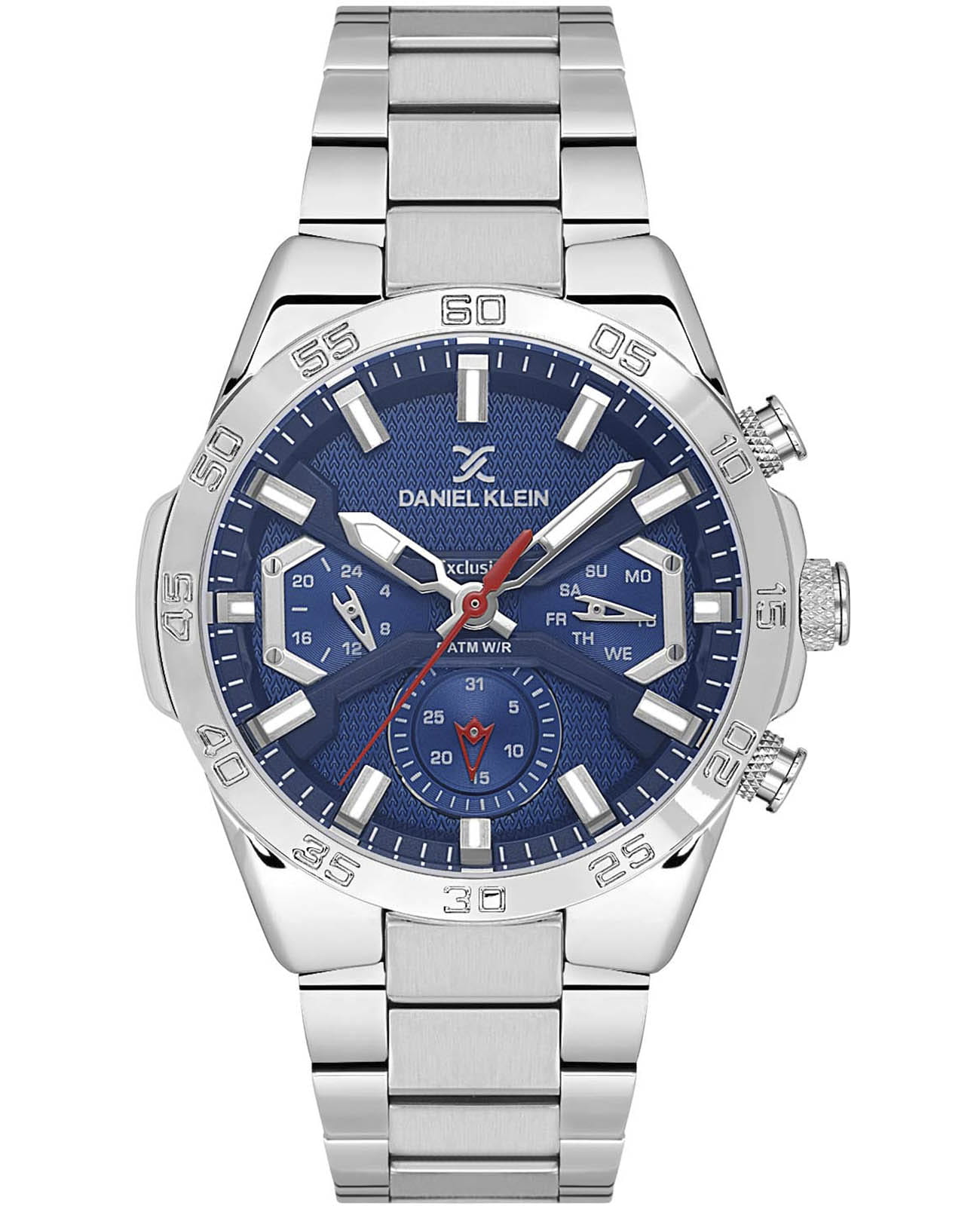 Daniel Klein Daniel Klein Exclusive DK.1.13747-2  DK.1.13747-2 кварцевые мужские часы синий циферблат, браслет нержавеющая сталь — вид спереди