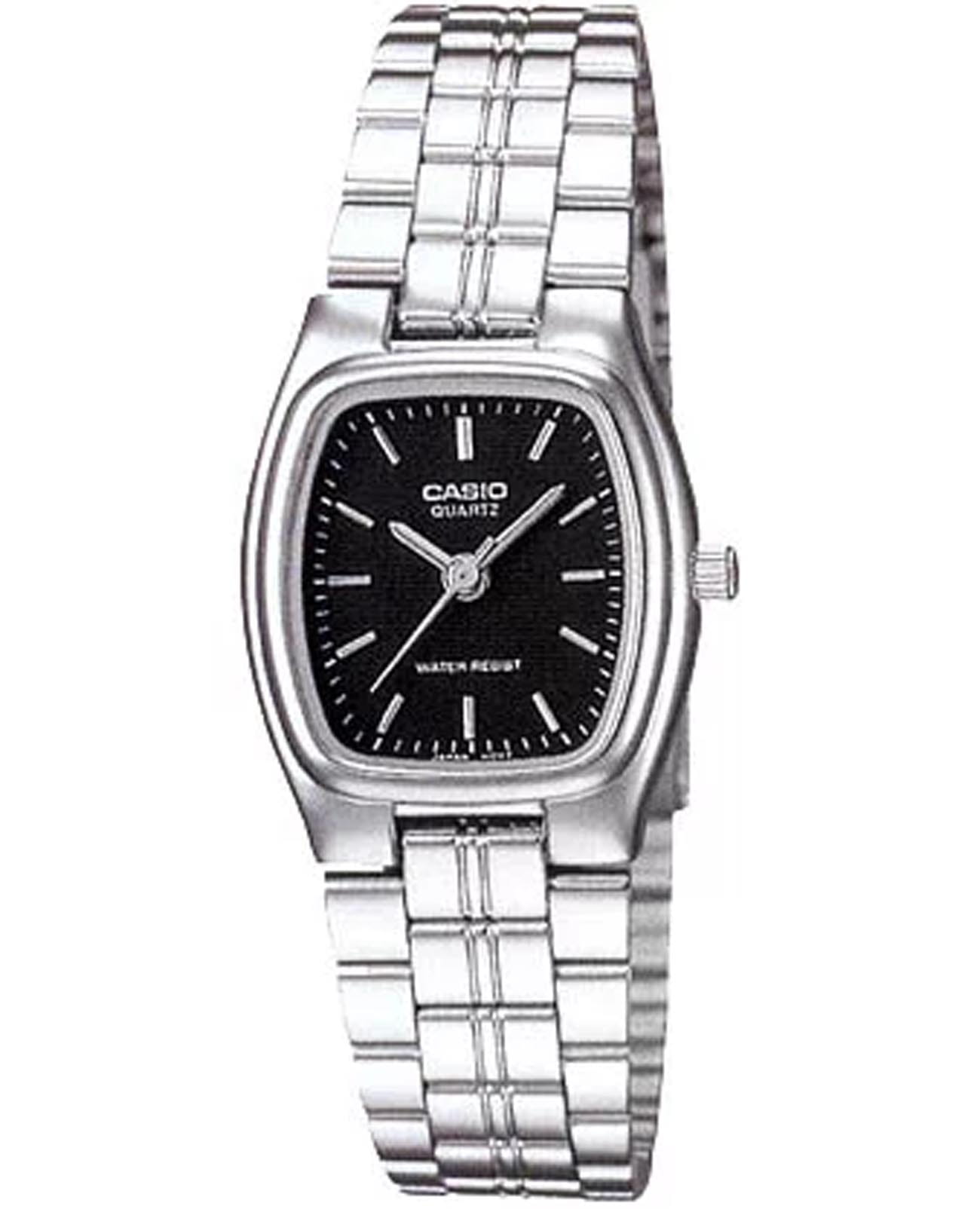 Casio Casio Collection LTP-1169D-1A  LTP-1169D-1A кварцевые женские часы черный циферблат, браслет нержавеющая сталь — вид спереди