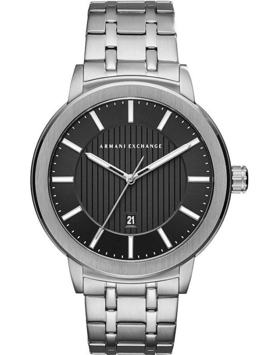 Armani Exchange Armani Exchange AX1455  AX1455 кварцевые мужские часы черный циферблат, браслет нержавеющая сталь — вид спереди