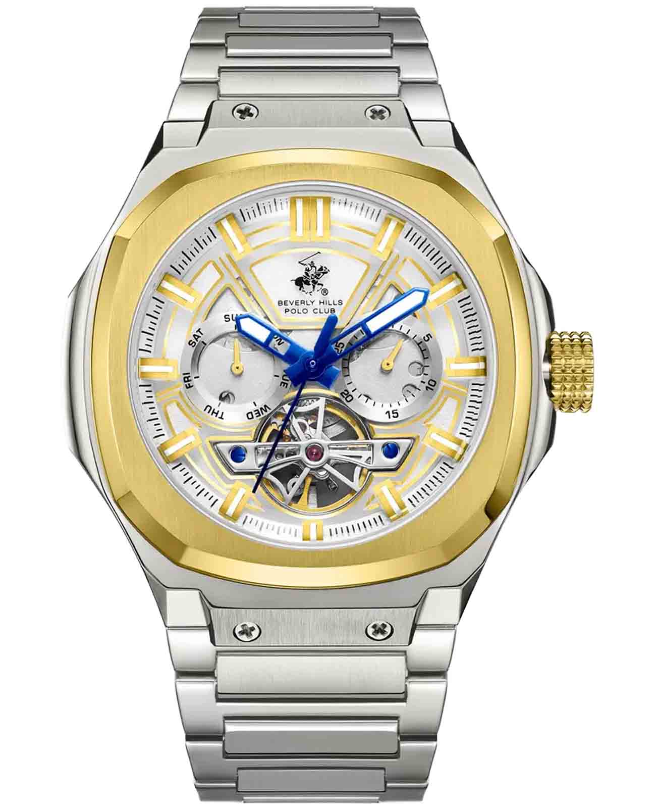 Beverly Hills Polo Club Beverly Hills Polo Club Automatic BP3749X.230  BP3749X.230 механические мужские часы антрацитовый циферблат, браслет нержавеющая сталь — вид спереди