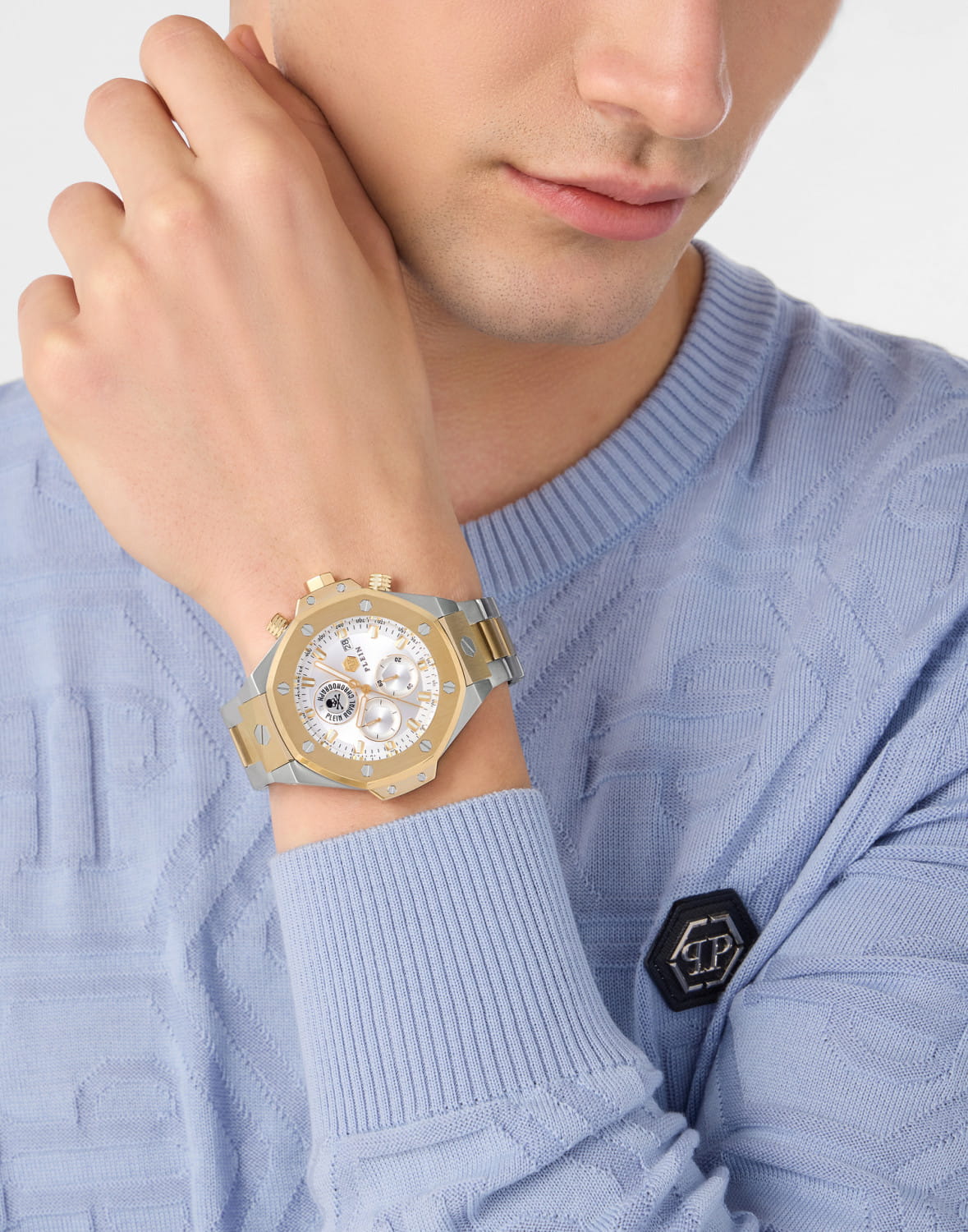 Philipp Plein Philipp Plein Plein Chrono Royal PWLFA0525, the skeleton германия мужские часы на браслете нержавеющая сталь с pvd-покрытием боковой вид