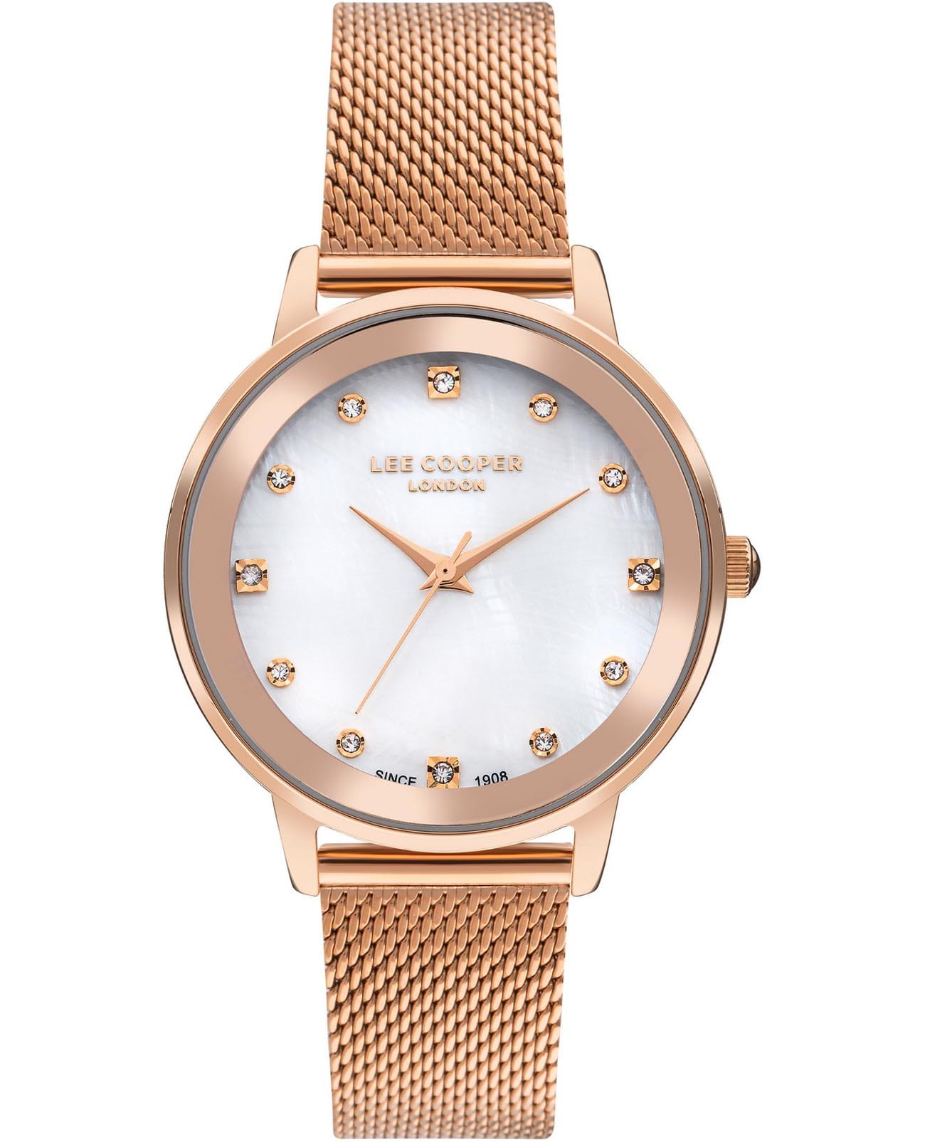 Lee Cooper Lee Cooper LC07875.420  LC07875.420 кварцевые женские часы перламутровый циферблат, браслет нержавеющая сталь с ip-покрытием — вид спереди