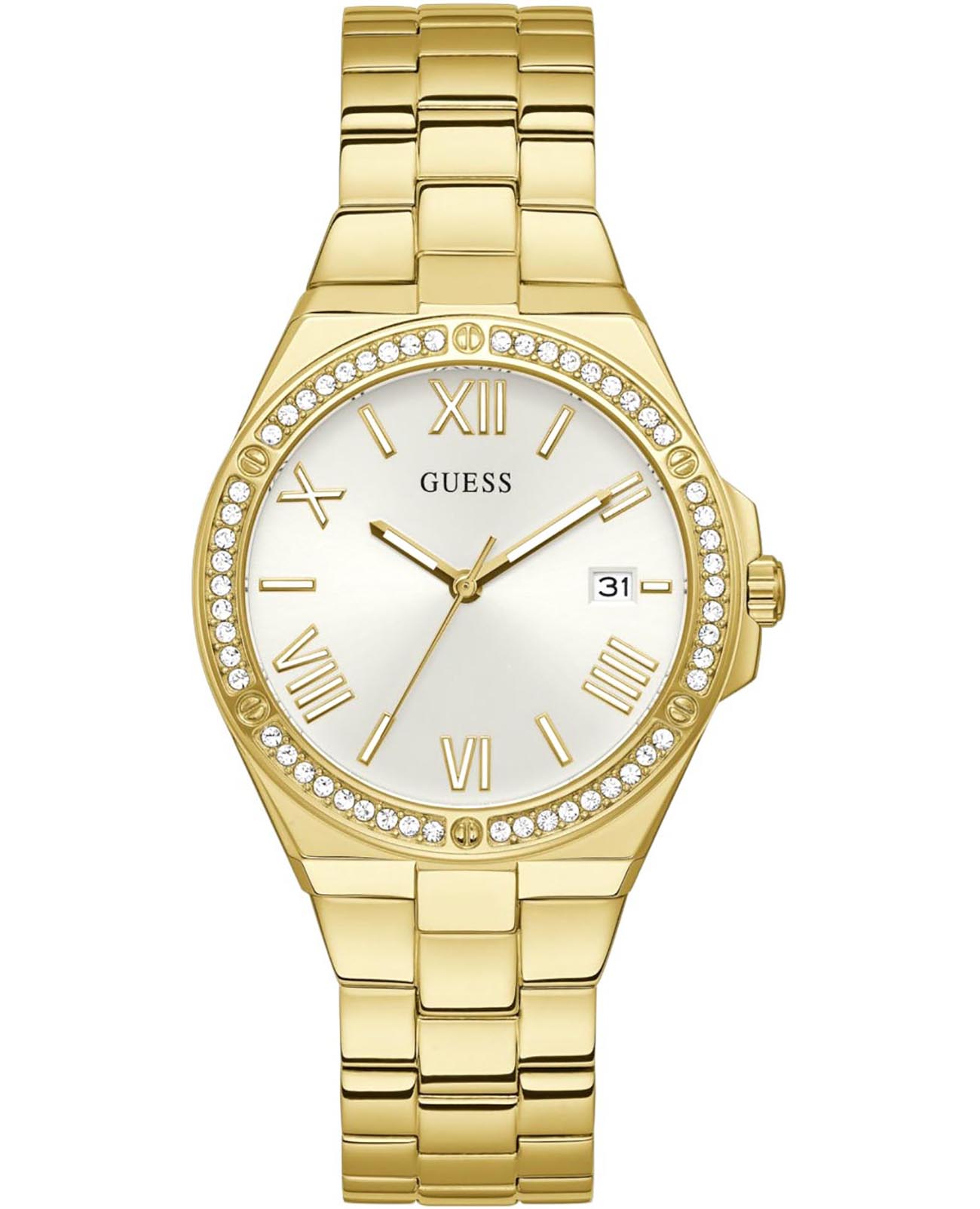 Guess Guess Connect GW0286L2  GW0286L2 кварцевые женские часы серебристый циферблат, браслет сталь с ip покрытием — вид спереди