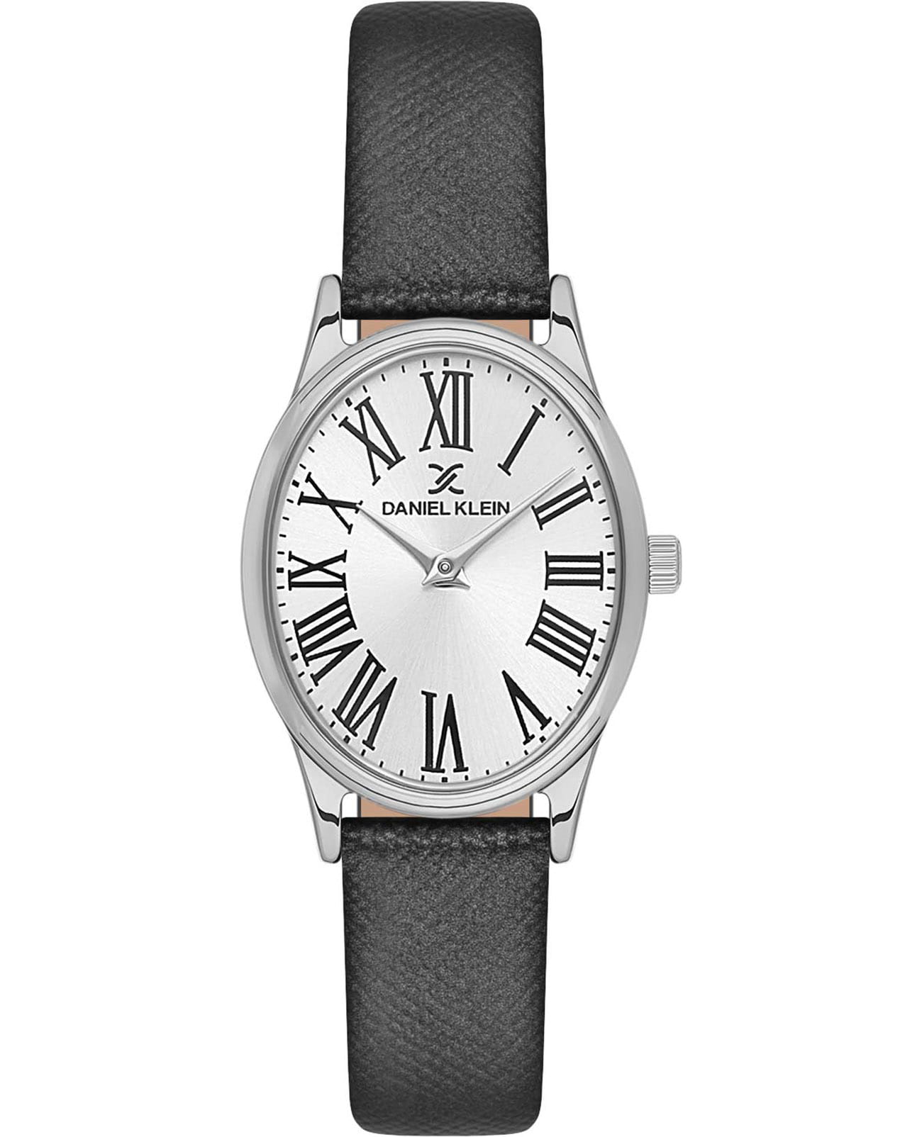 Daniel Klein Daniel Klein Premium DK.1.13723-1  DK.1.13723-1 кварцевые женские часы серебристый циферблат, браслет кожаный — вид спереди