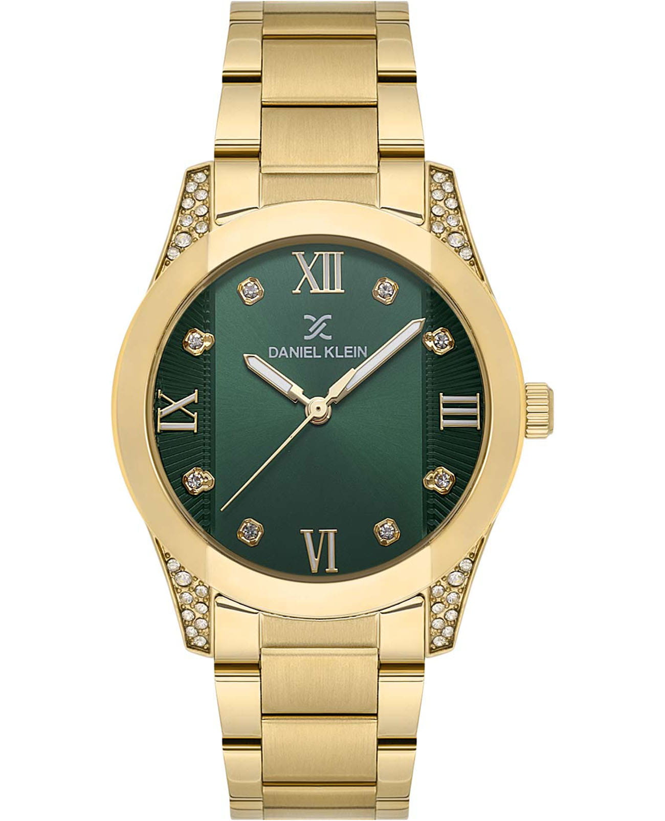 Daniel Klein Daniel Klein Premium DK.1.13731-3  DK.1.13731-3 кварцевые женские часы зеленый циферблат, браслет нержавеющая сталь с ip-покрытием — вид спереди