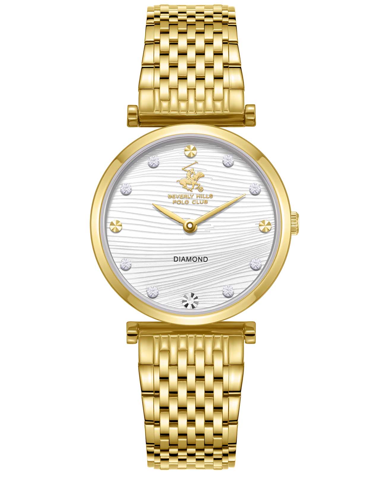 Beverly Hills Polo Club Beverly Hills Polo Club BP3737X.130  BP3737X.130 кварцевые женские часы белый циферблат, браслет нержавеющая сталь с ip-покрытием — вид спереди