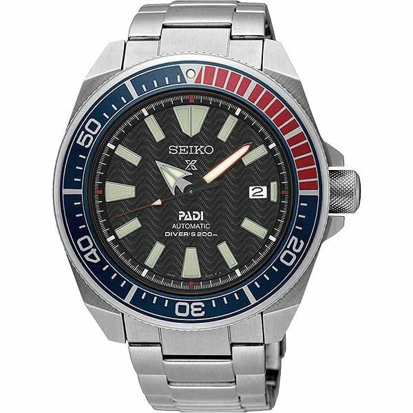 Seiko Seiko Prospex SRPB99K1  SRPB99K1 механические мужские часы черный циферблат, браслет нержавеющая сталь — вид спереди