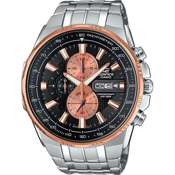 Casio Casio Edifice EFR-549D-1B9 EFR EFR-549D-1B9 кварцевые мужские часы черный циферблат, браслет нержавеющая сталь — вид спереди