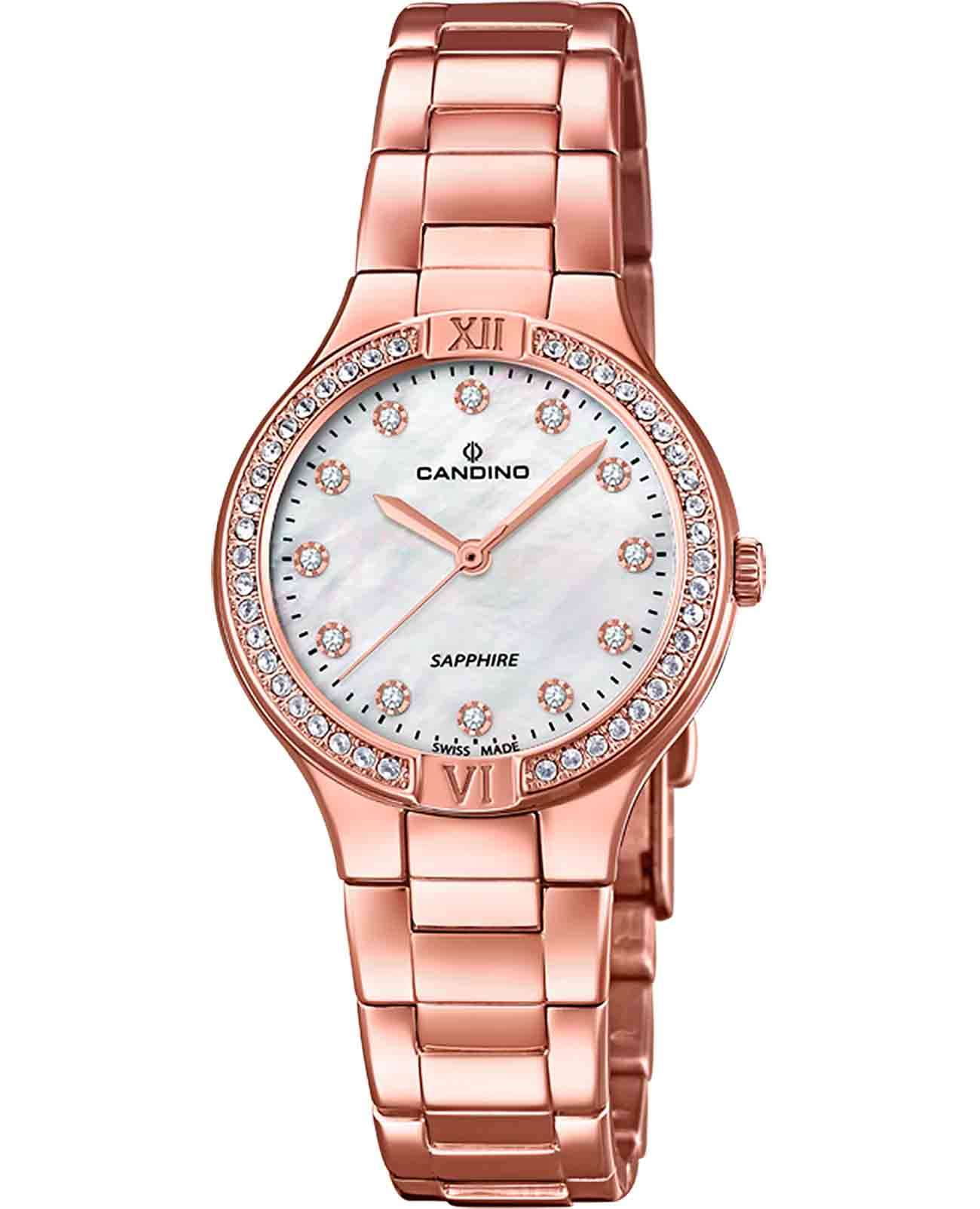 Candino Candino Lady Petite C4630/2  C4630/2 кварцевые женские часы перламутровый циферблат, браслет сталь c pvd покрытием — вид спереди