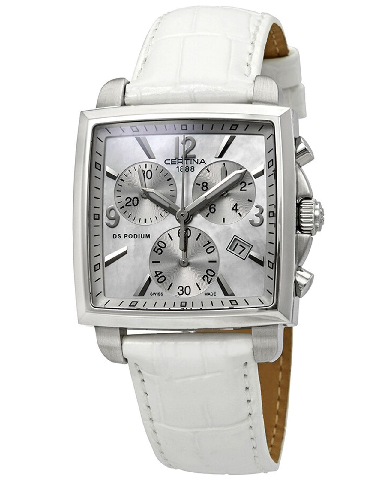 Certina Certina DS Podium C001.317.16.117.00  C0013171611700 кварцевые женские часы перламутровый циферблат, браслет нержавеющая сталь — вид спереди