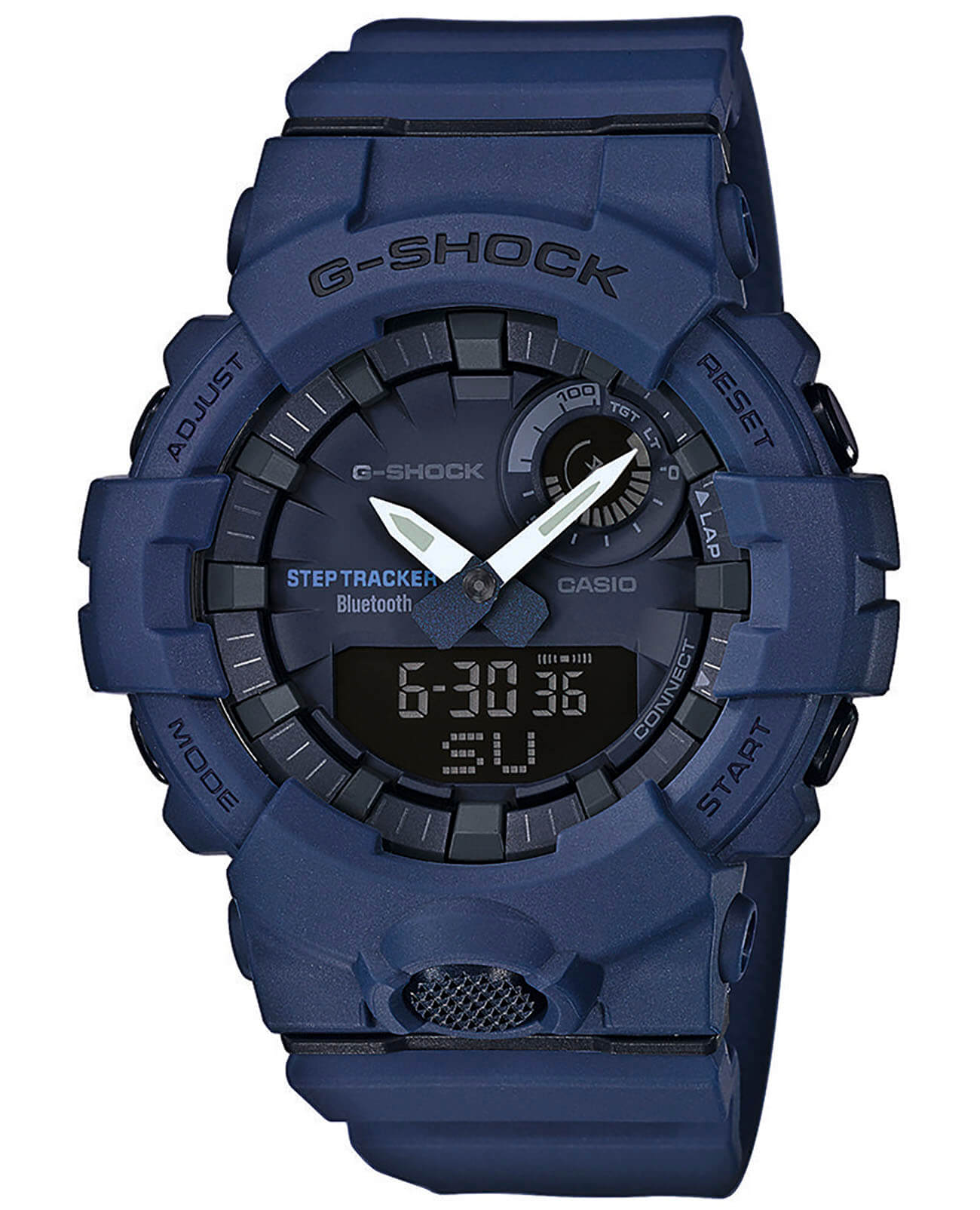 Casio Casio G-Shock GBA-800-2A G-SQUAD GBA-800-2A электронные мужские часы синий циферблат, браслет пластик — вид спереди