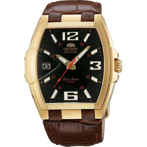 Orient Orient ERAL001B (FERAL001B)  FERAL001B механические мужские часы черный циферблат, браслет кожа + текстиль — вид спереди