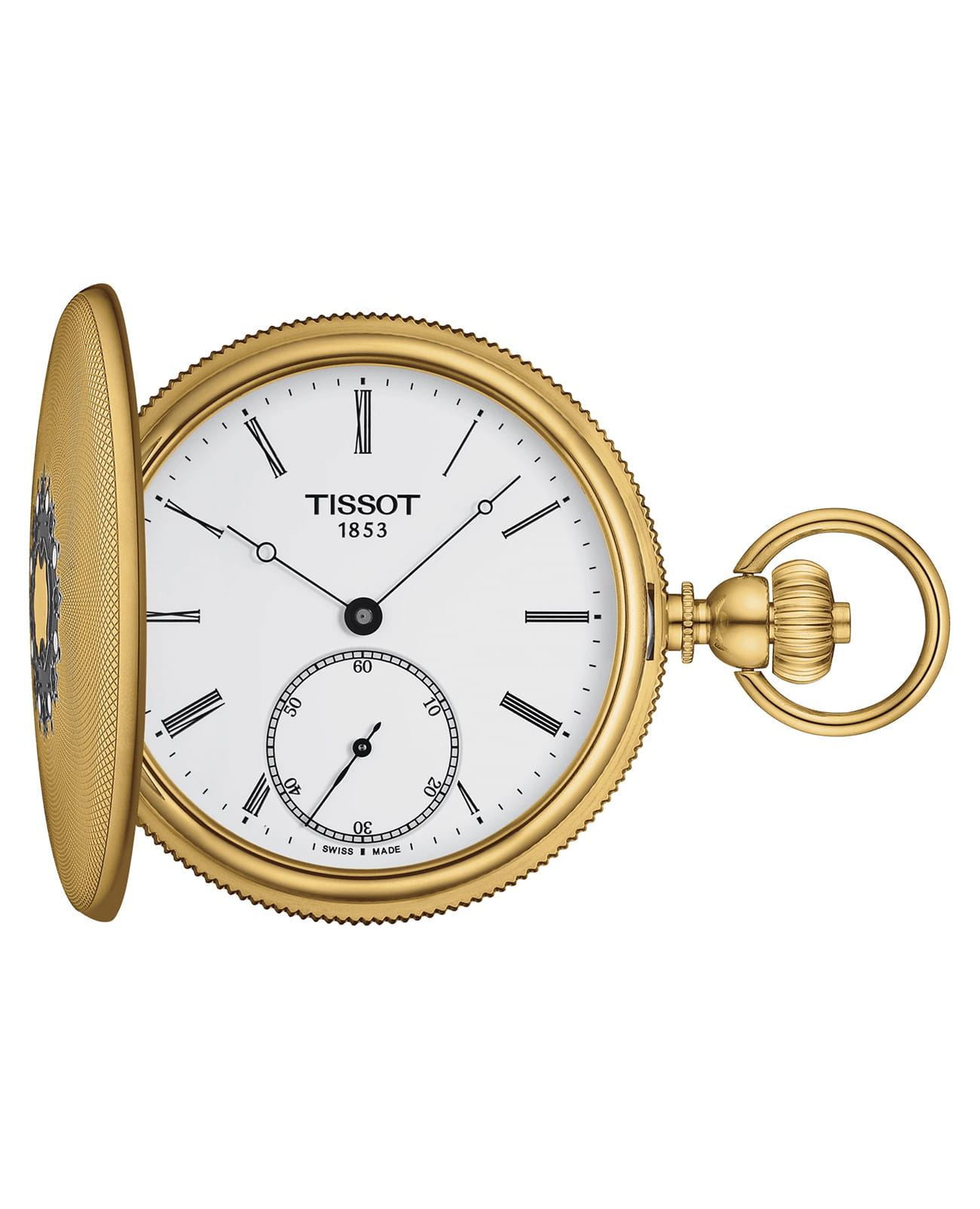 Tissot Tissot Savonnette Mechanical T867.405.39.013.00  T8674053901300 механические мужские часы белый циферблат, браслет не выбрано — вид спереди