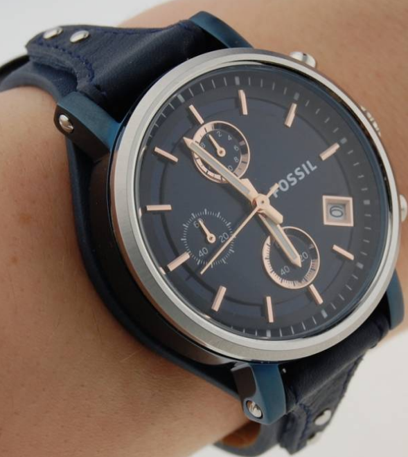 Fossil Fossil Carlie  ES4113 женские часы синий циферблат на запястье