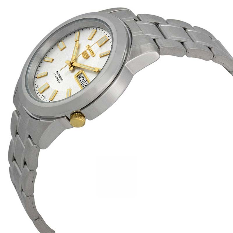 Seiko Seiko Seiko 5 SNKK09K1 механические мужские часы часы крупный план серебристый циферблата