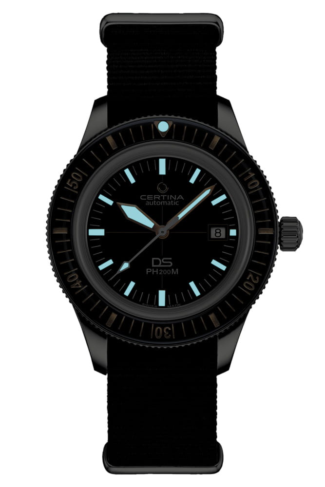 Certina Certina DS PH200M C036.407.18.040.00,  швейцария мужские часы на браслете тканевый боковой вид