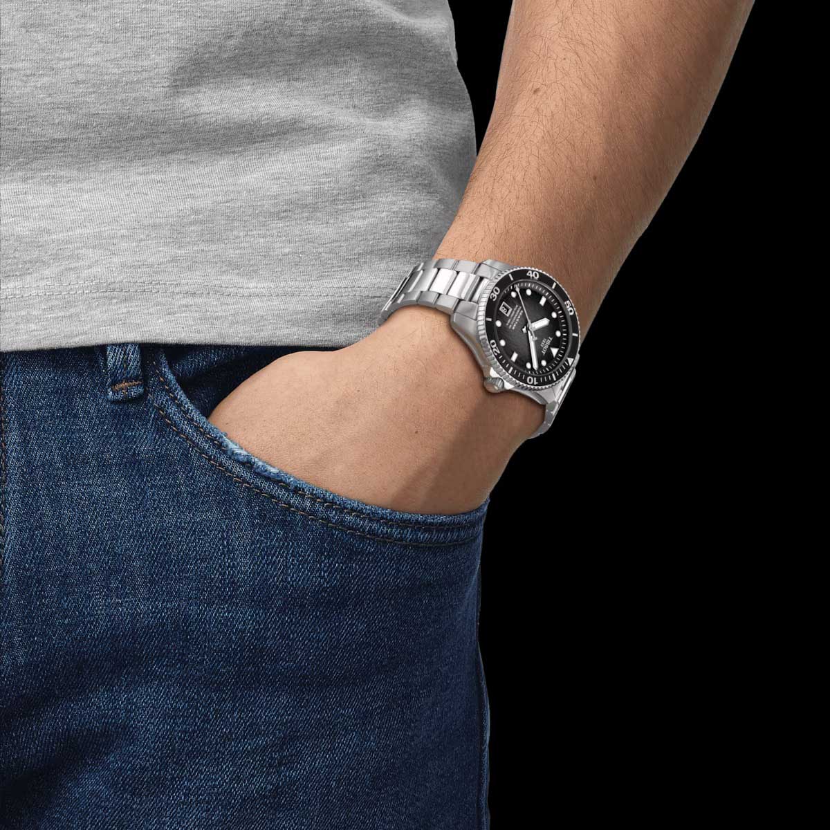 Tissot Tissot Seastar 1000 Powermatic 80 T120.807.11.051.00 мужские часы черный циферблат на запястье