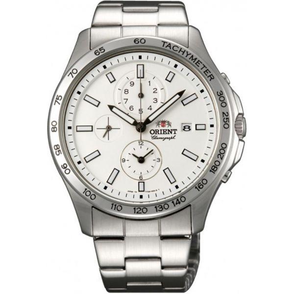 Orient Orient TT0X003W (FTT0X003W)  FTT0X003W  мужские часы белый циферблат, браслет  — вид спереди