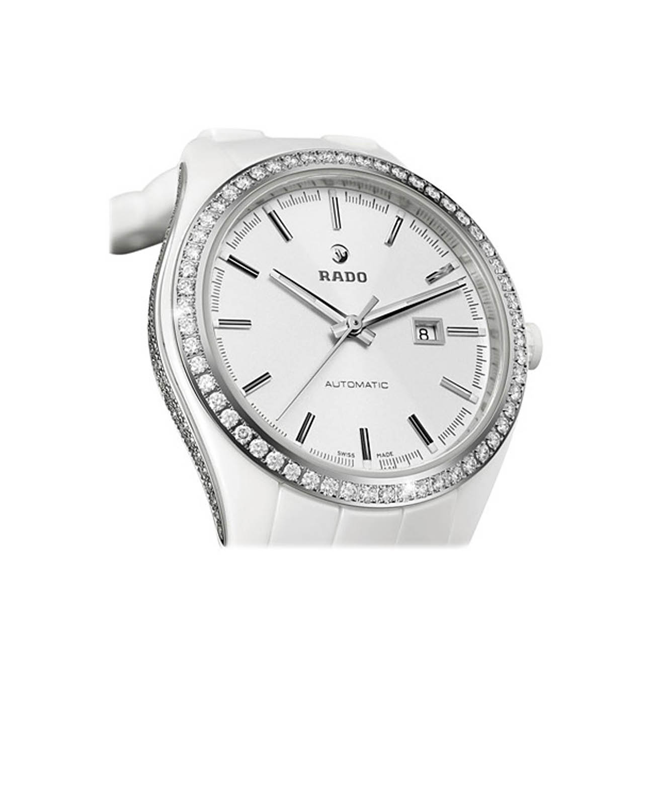 Rado Rado Hyperchrome Automatic Diamonds R32483012, hyperchrome швейцария женские часы на браслете высокотехнологичная керамика боковой вид