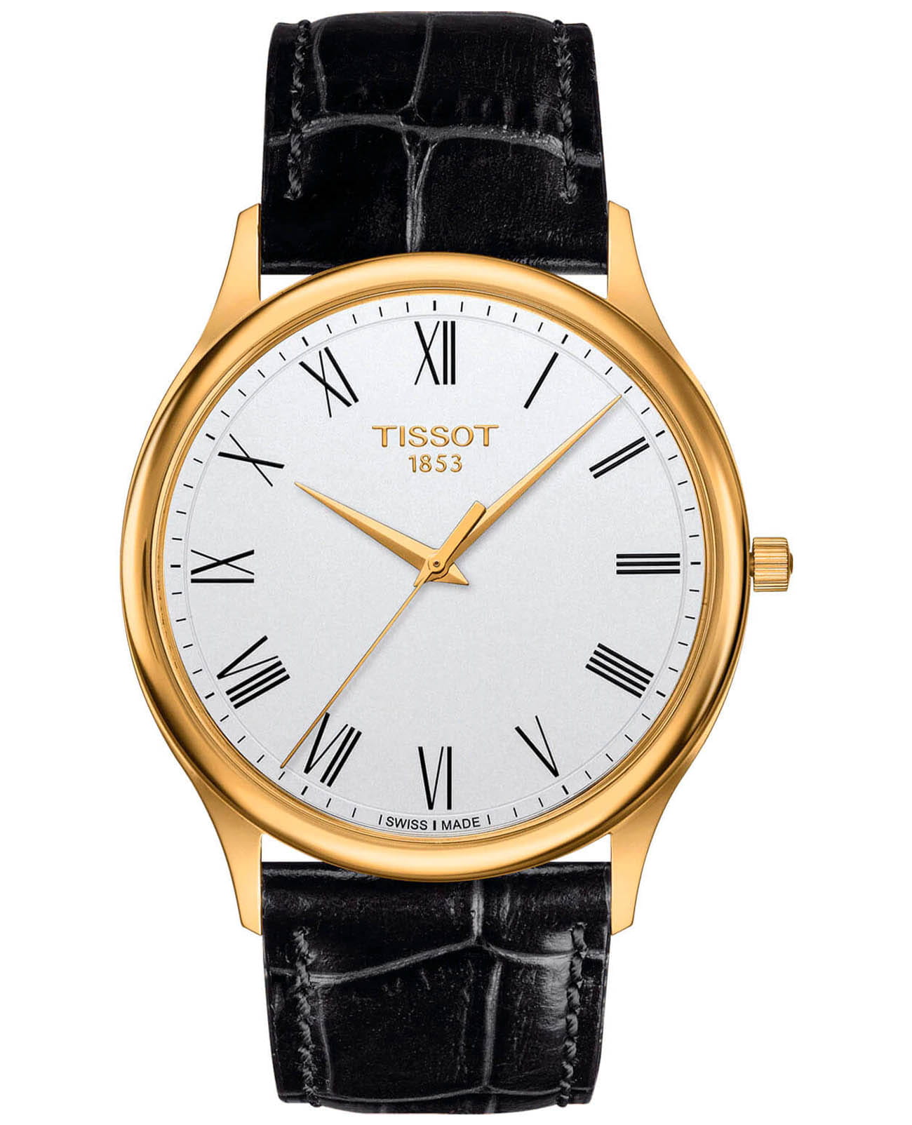 Tissot Tissot Excellence 18K Gold T926.410.16.013.00  T9264101601300 кварцевые мужские часы белый циферблат, браслет кожаный — вид спереди
