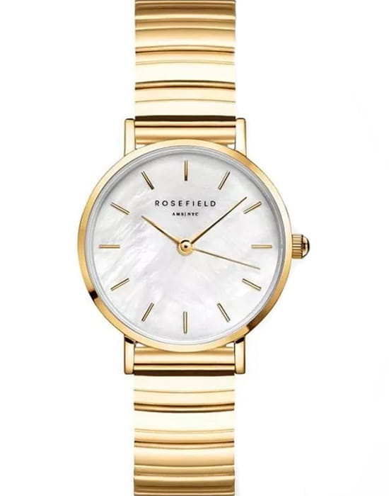 Rosefield Rosefield Small Edit SEWGSG-SE02  SEWGSG-SE02 кварцевые женские часы перламутровый циферблат, браслет нержавеющая сталь с pvd-покрытием — вид спереди