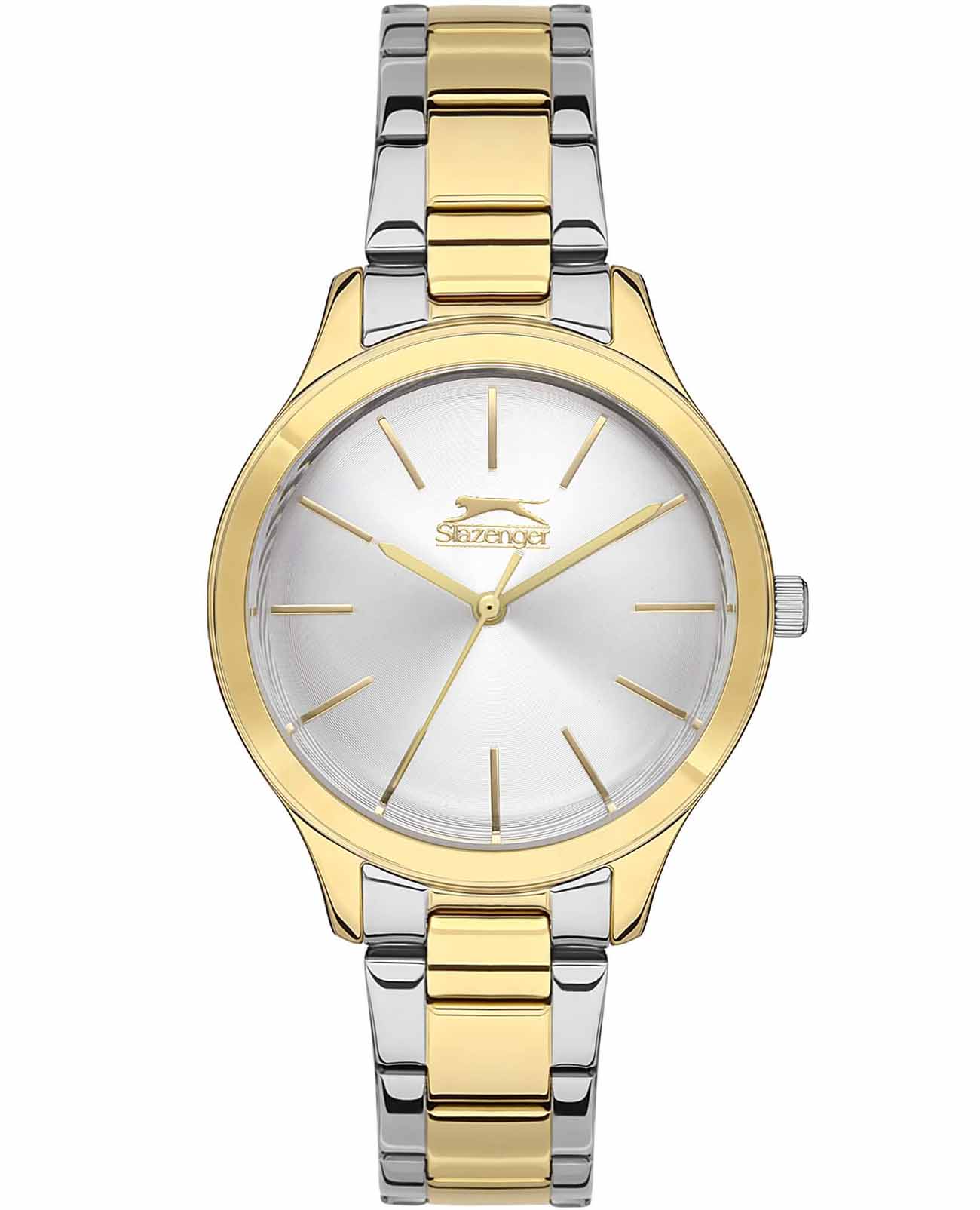 Slazenger Slazenger SL.09.2101.3.05  SL.09.2101.3.05 кварцевые женские часы серебристый циферблат, браслет суперметалл с ip покрытием — вид спереди