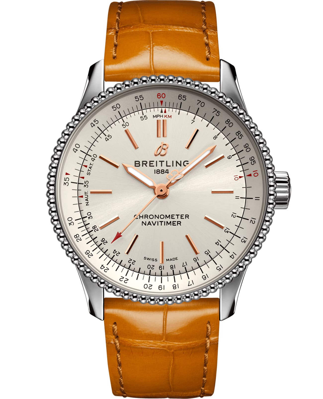 Breitling Breitling Navitimer Automatic 35 A17395F41G1P3  A17395F41G1P3 механические женские часы белый циферблат, браслет кожаный — вид спереди
