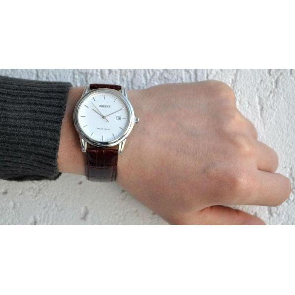 Orient Orient UNA0006W (FUNA0006W) мужские часы белый циферблат на запястье
