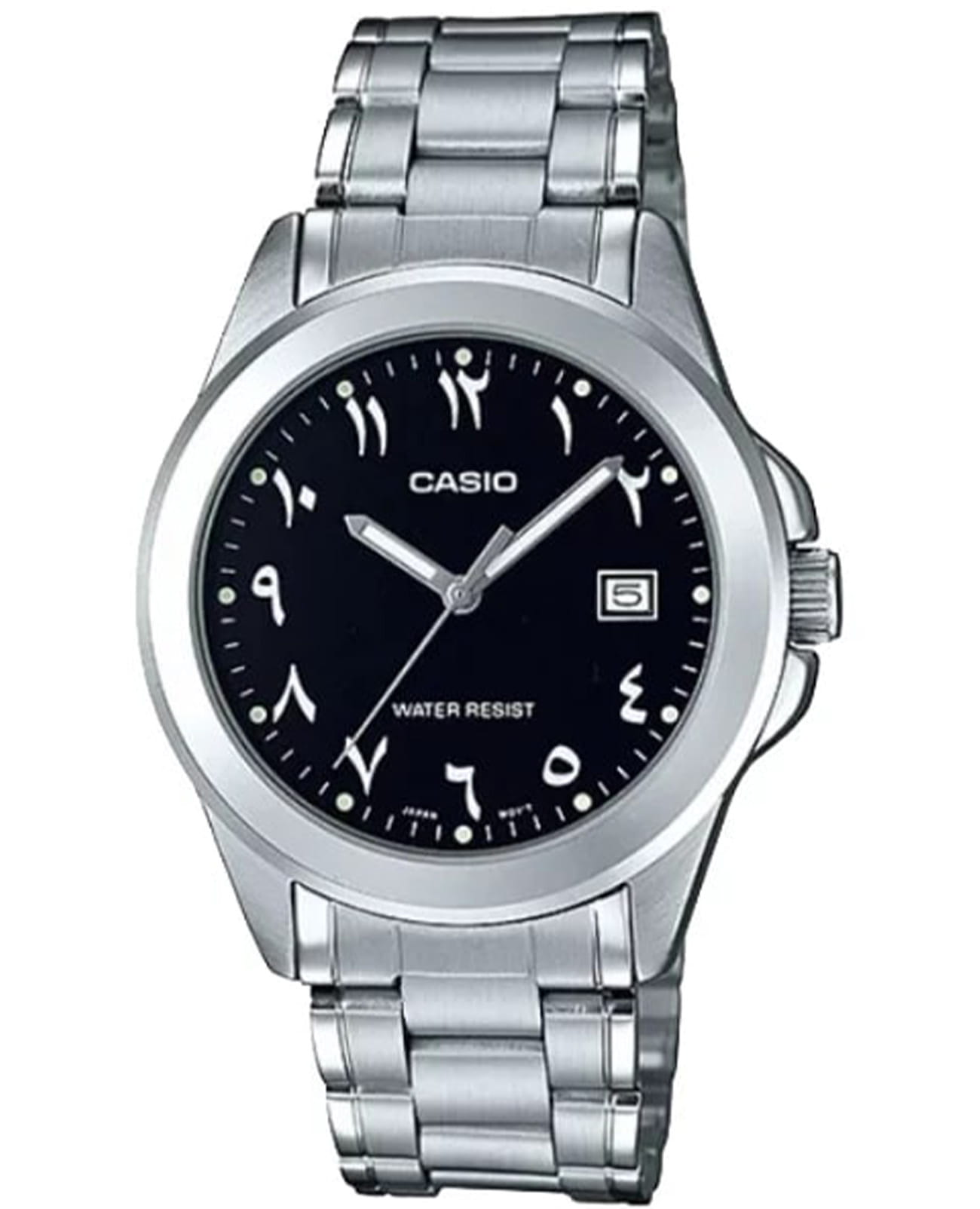 Casio Casio Collection MTP-1215A-1B3  MTP-1215A-1B3 кварцевые мужские часы черный циферблат, браслет нержавеющая сталь — вид спереди