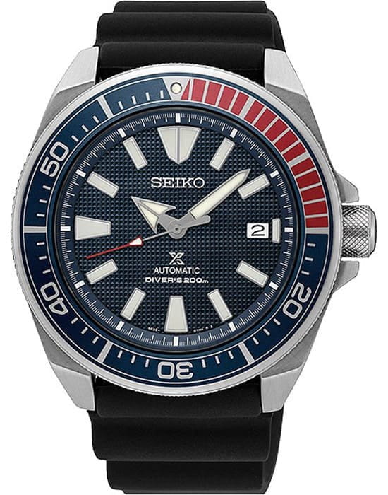 Seiko Seiko Prospex SRPB53K1  SRPB53K1 механические мужские часы синий циферблат, браслет силикон — вид спереди