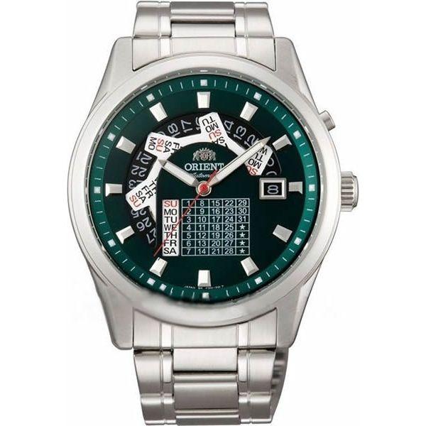 Orient Orient FX01002F (FFX01002F)  FFX01002F механические мужские часы зеленый циферблат, браслет  — вид спереди